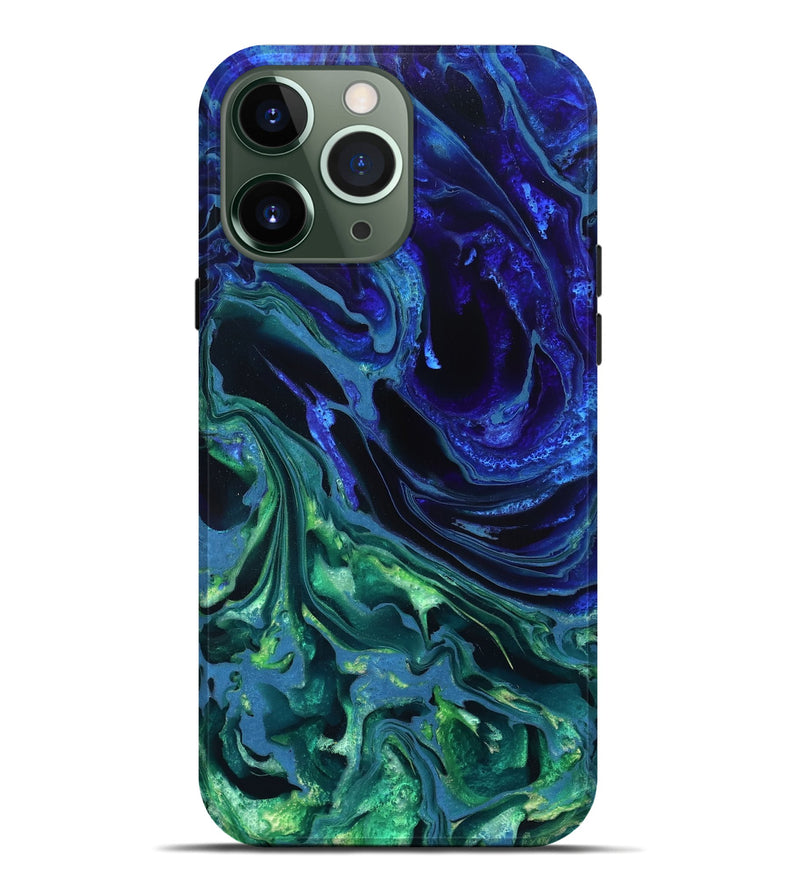 iPhone 13 Pro Max ResinArt Live Edge Phone Case - Stone (Blue, 832042)