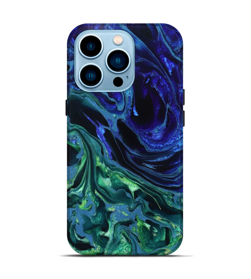 iPhone 14 Pro ResinArt Live Edge Phone Case - Stone (Blue, 832042)