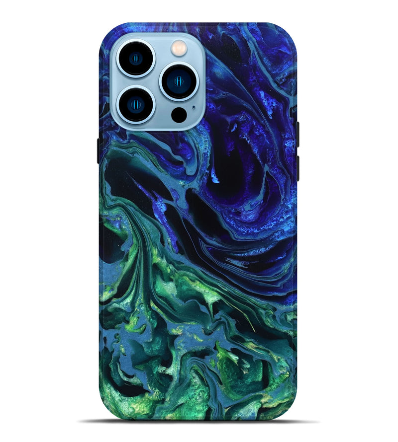 iPhone 14 Pro Max ResinArt Live Edge Phone Case - Stone (Blue, 832042)