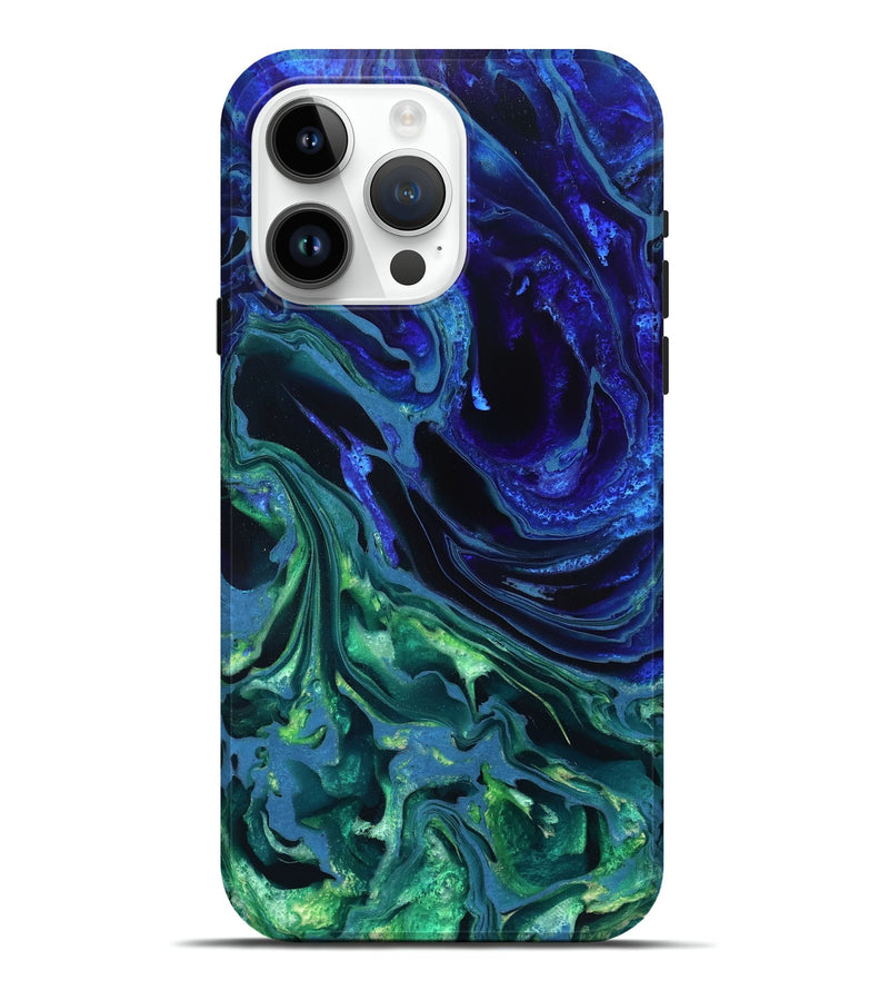 iPhone 15 Pro Max ResinArt Live Edge Phone Case - Stone (Blue, 832042)