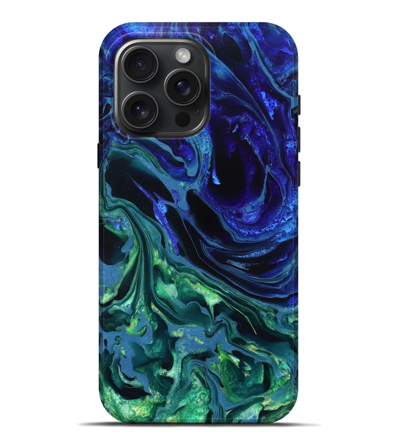 iPhone 16 Pro Max ResinArt Live Edge Phone Case - Stone (Blue, 832042)
