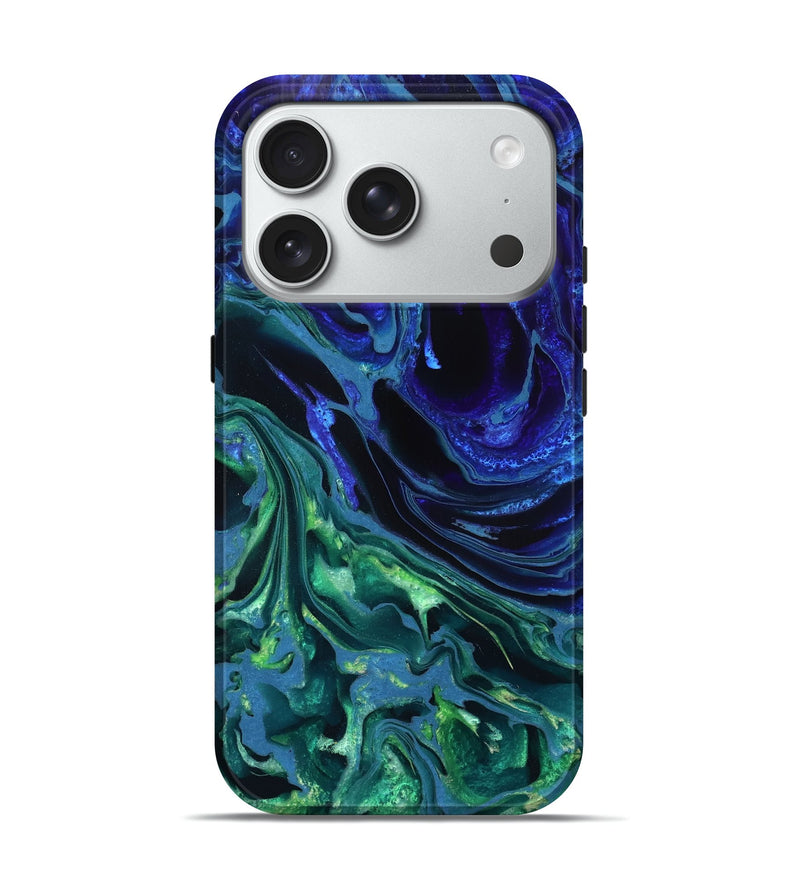 iPhone 18 Pro ResinArt Live Edge Phone Case - Stone (Blue, 832042)