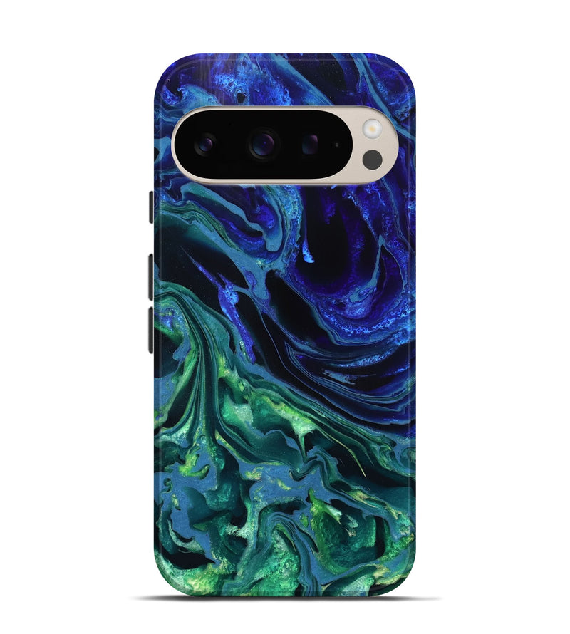 Pixel 9 ResinArt Live Edge Phone Case - Stone (Blue, 832042)