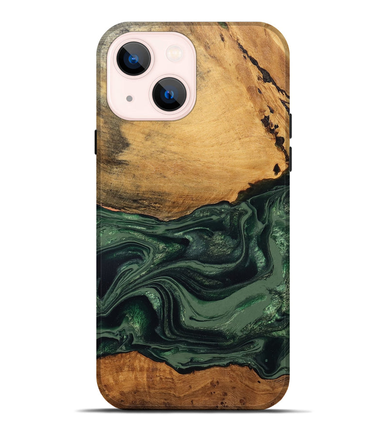 iPhone 14 Plus Wood Live Edge Phone Case - Shanna (Green, 832043)