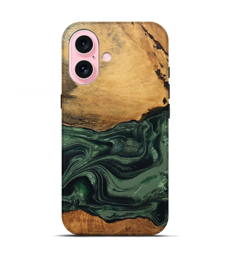 iPhone 17 Wood Live Edge Phone Case - Shanna (Green, 832043)