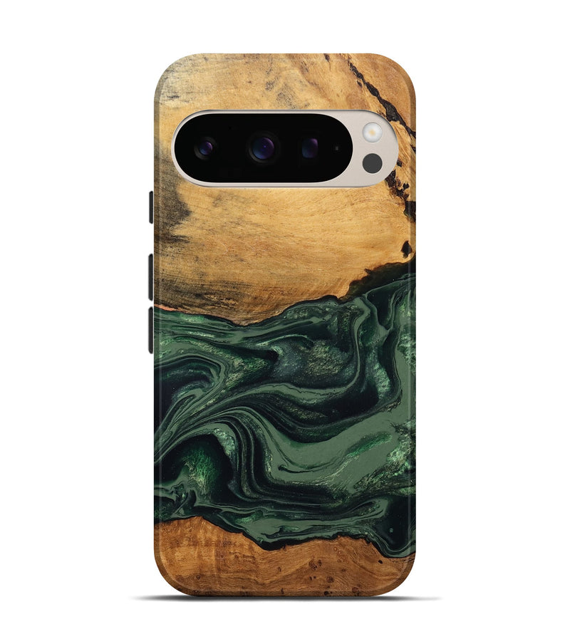 Pixel 10 Pro Wood Live Edge Phone Case - Shanna (Green, 832043)