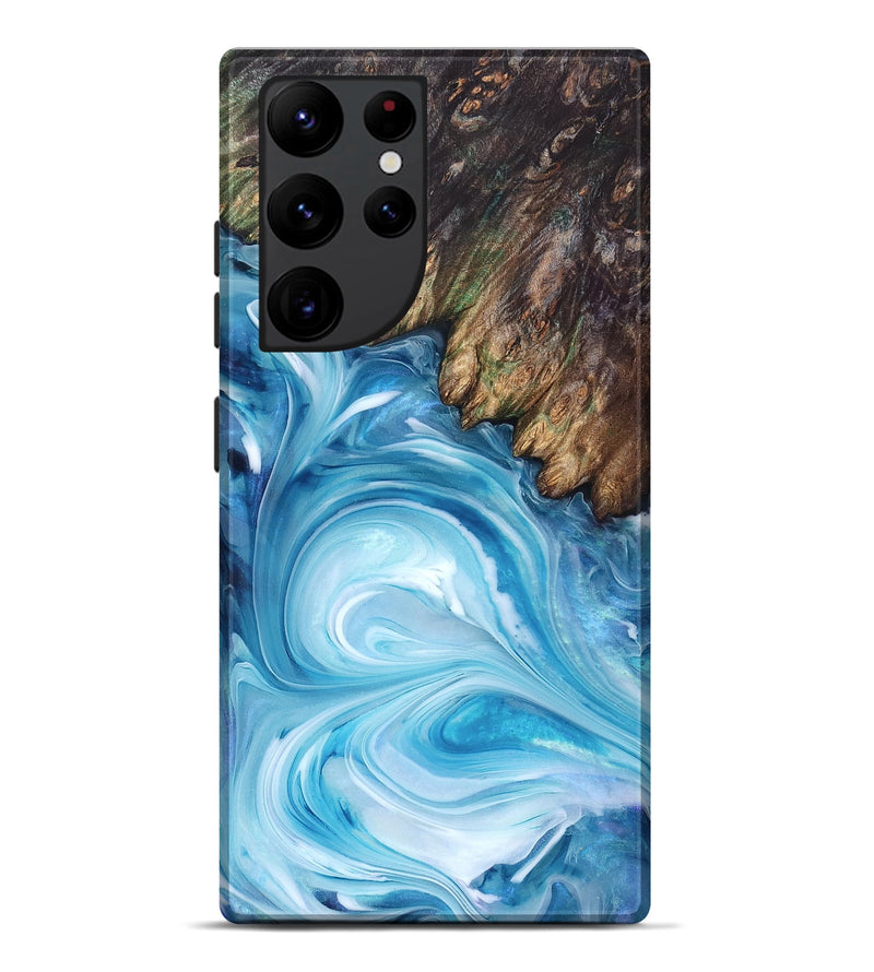 Galaxy S22 Ultra Wood Live Edge Phone Case - Woodrow (Blue, 832044)