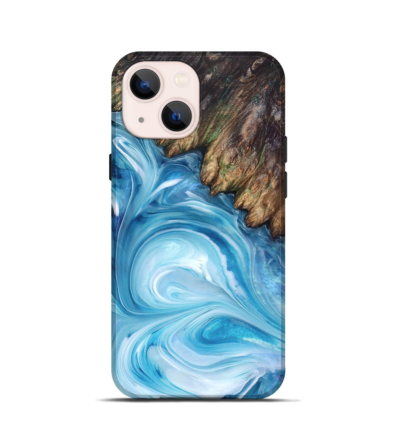 iPhone 13 mini Wood Live Edge Phone Case - Woodrow (Blue, 832044)