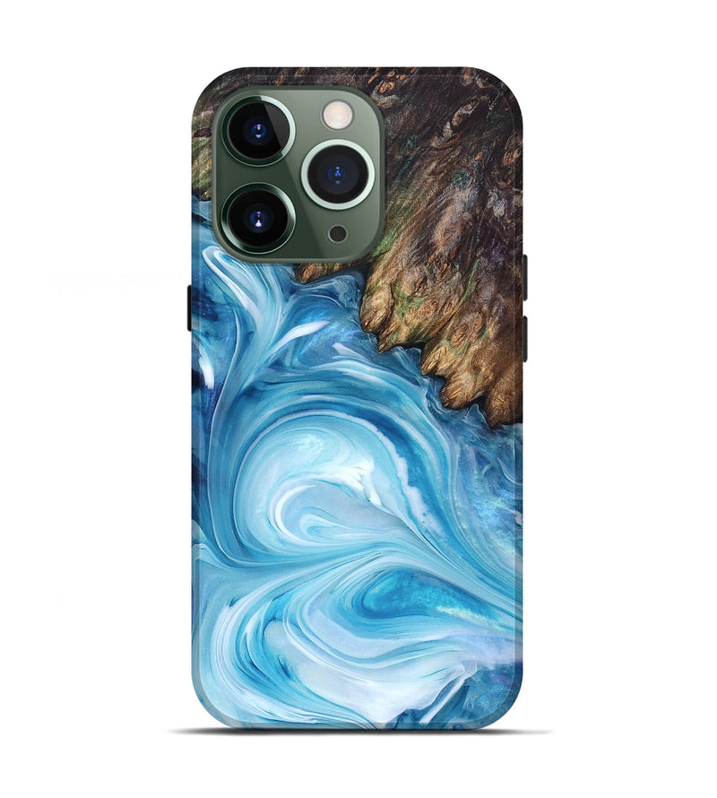 iPhone 13 Pro Wood Live Edge Phone Case - Woodrow (Blue, 832044)