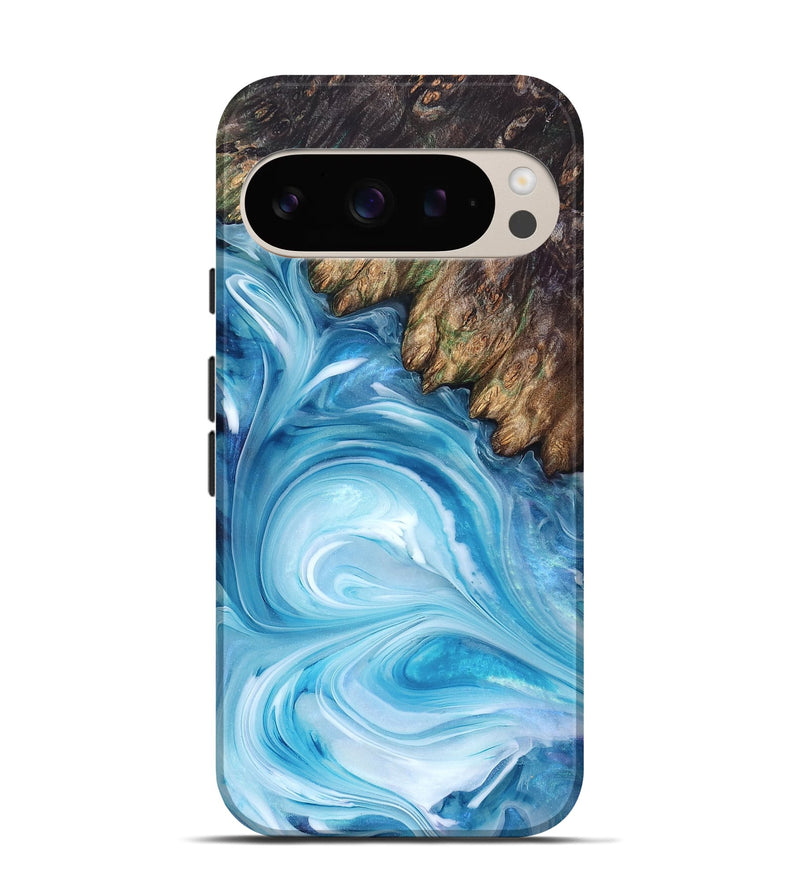 Pixel 9 Pro Wood Live Edge Phone Case - Woodrow (Blue, 832044)