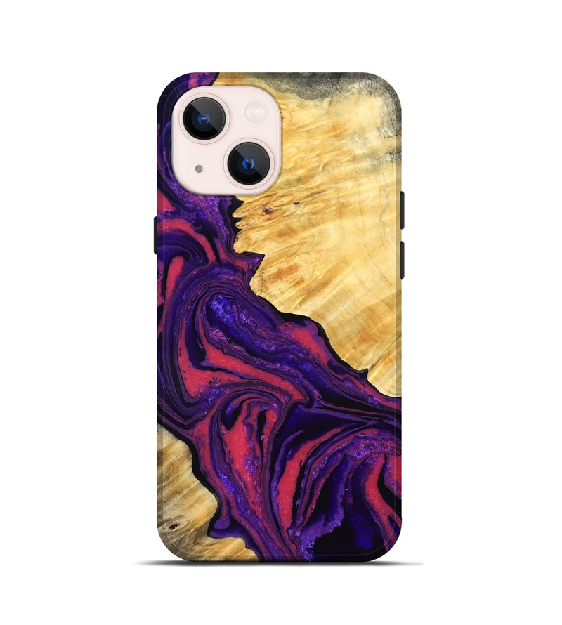 iPhone 13 mini Wood Live Edge Phone Case - Simon (Purple, 832045)