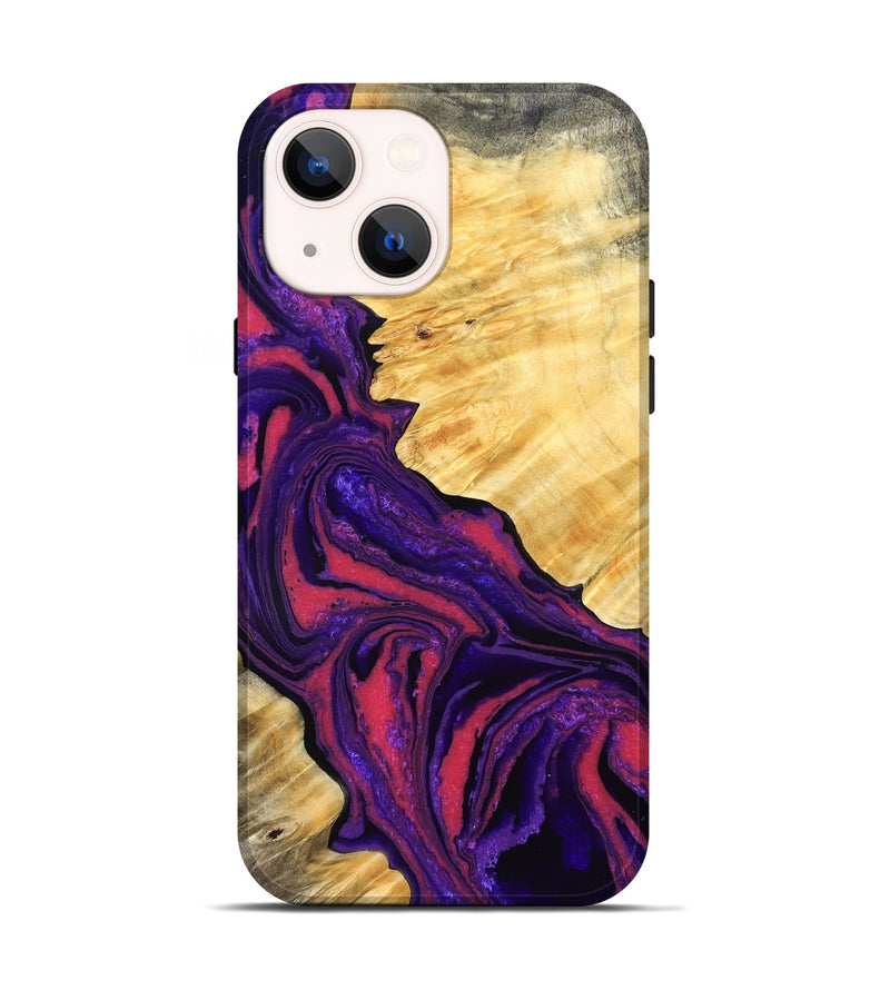 iPhone 14 Wood Live Edge Phone Case - Simon (Purple, 832045)