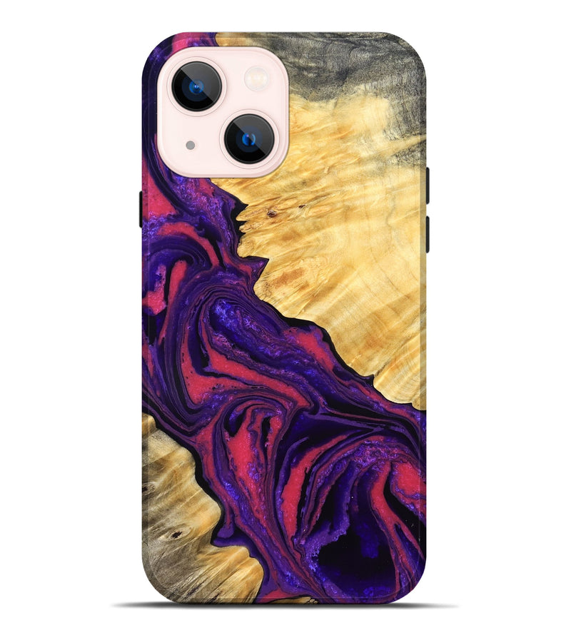 iPhone 14 Plus Wood Live Edge Phone Case - Simon (Purple, 832045)