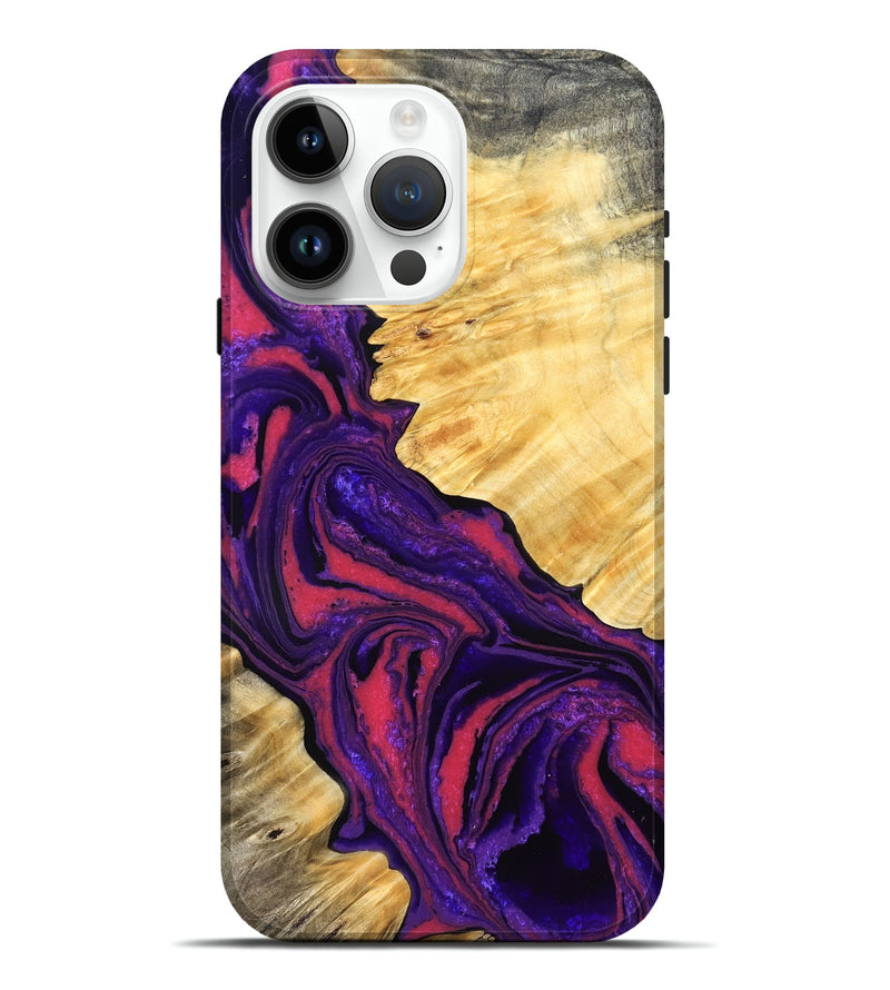 iPhone 15 Pro Max Wood Live Edge Phone Case - Simon (Purple, 832045)