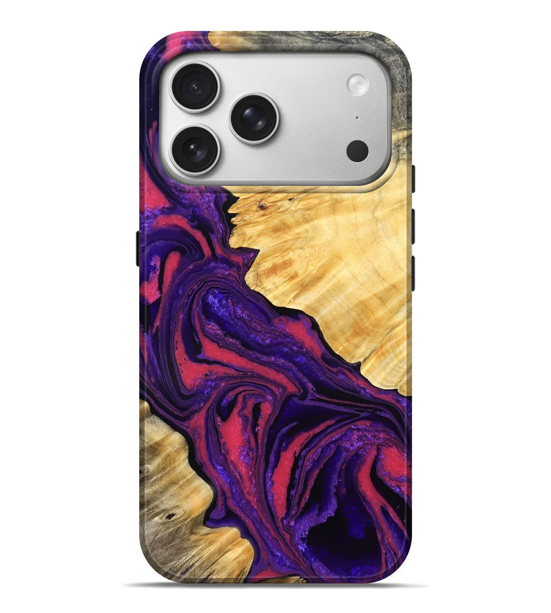 iPhone 17 Pro Max Wood Live Edge Phone Case - Simon (Purple, 832045)