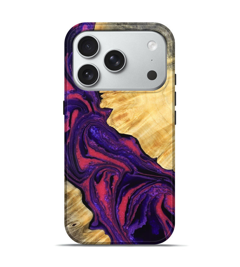 iPhone 18 Pro Wood Live Edge Phone Case - Simon (Purple, 832045)