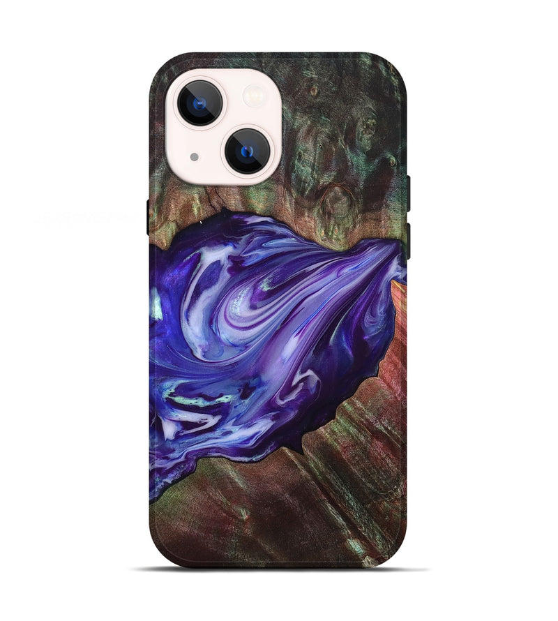 iPhone 13 Wood Live Edge Phone Case - Roxanna (Purple, 832047)