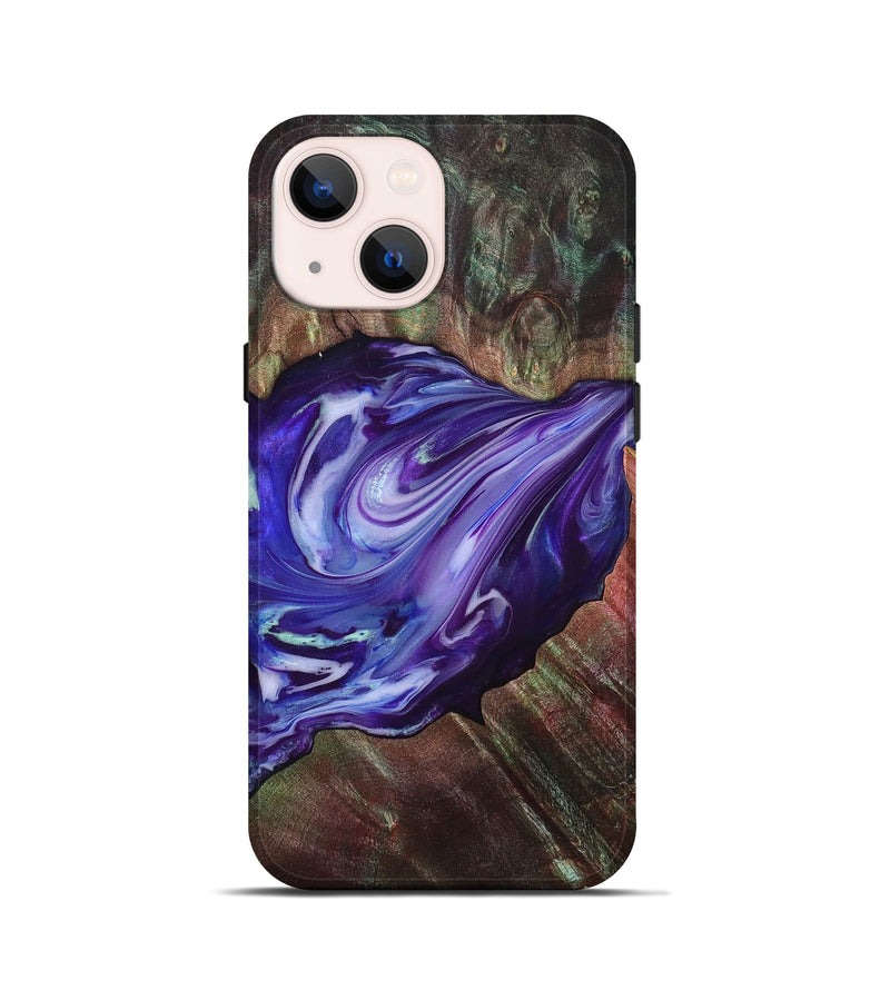 iPhone 13 mini Wood Live Edge Phone Case - Roxanna (Purple, 832047)