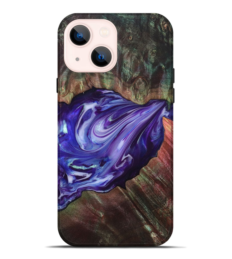 iPhone 14 Plus Wood Live Edge Phone Case - Roxanna (Purple, 832047)