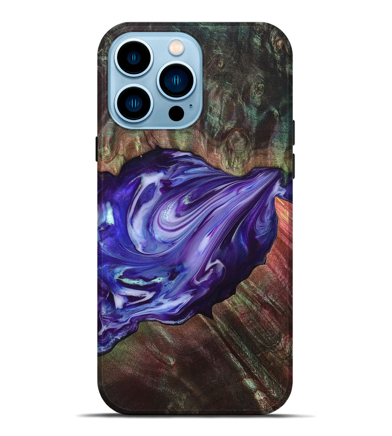 iPhone 14 Pro Max Wood Live Edge Phone Case - Roxanna (Purple, 832047)