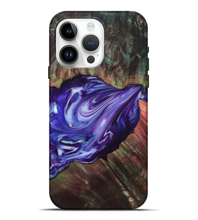 iPhone 15 Pro Max Wood Live Edge Phone Case - Roxanna (Purple, 832047)