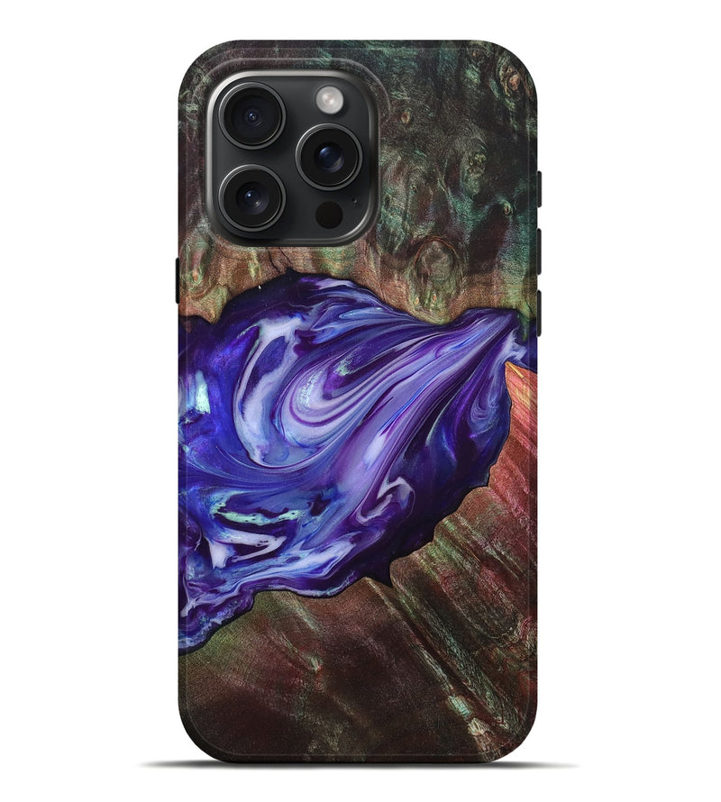 iPhone 16 Pro Max Wood Live Edge Phone Case - Roxanna (Purple, 832047)