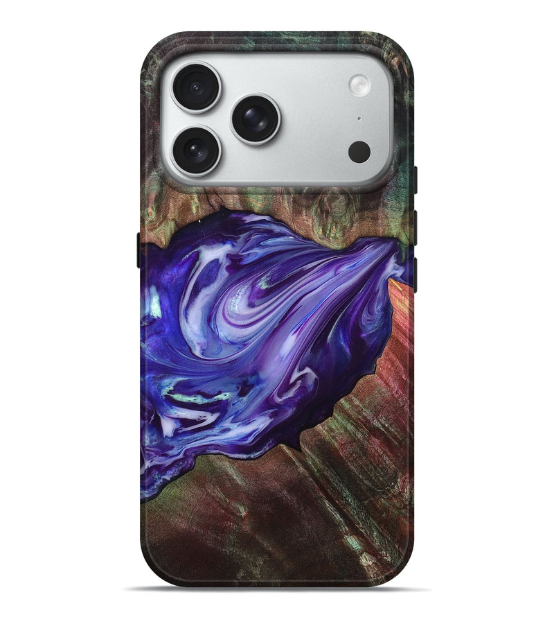 iPhone 18 Pro Max Wood Live Edge Phone Case - Roxanna (Purple, 832047)