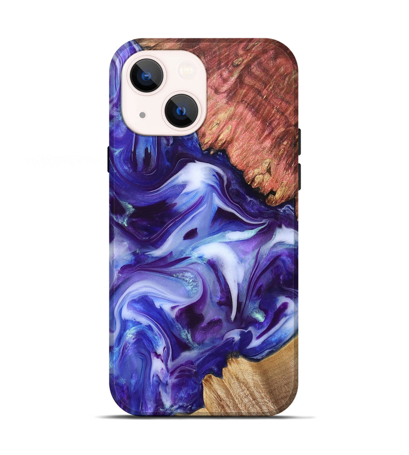 iPhone 13 Wood Live Edge Phone Case - Dock (Purple, 832051)