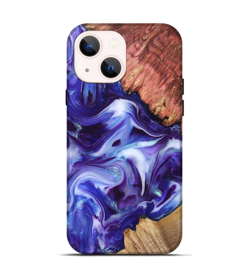 iPhone 14 Wood Live Edge Phone Case - Dock (Purple, 832051)