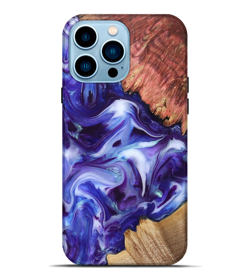 iPhone 14 Pro Max Wood Live Edge Phone Case - Dock (Purple, 832051)