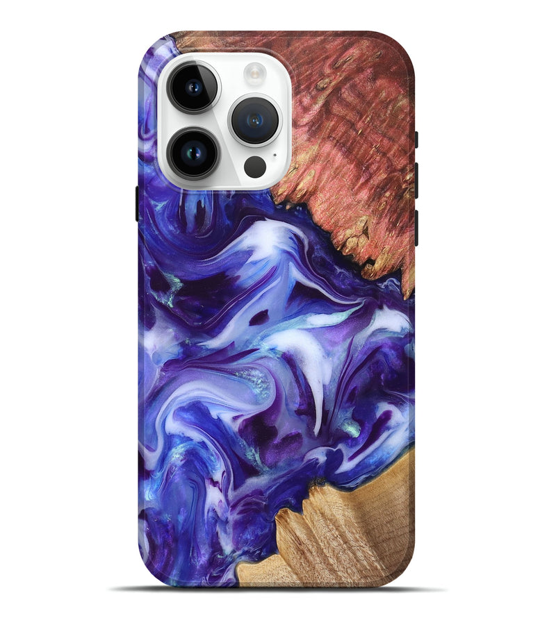 iPhone 15 Pro Max Wood Live Edge Phone Case - Dock (Purple, 832051)