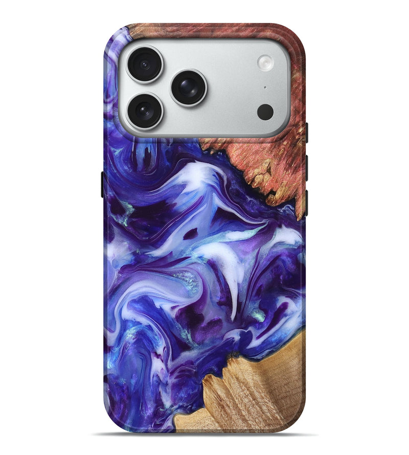iPhone 18 Pro Max Wood Live Edge Phone Case - Dock (Purple, 832051)