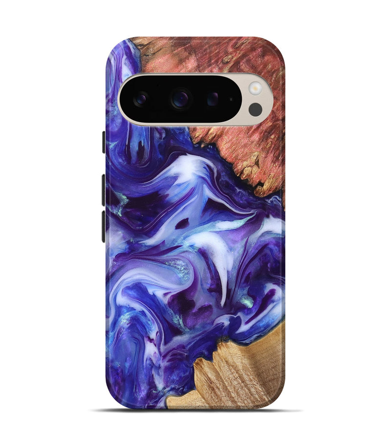 Pixel 9 Wood Live Edge Phone Case - Dock (Purple, 832051)