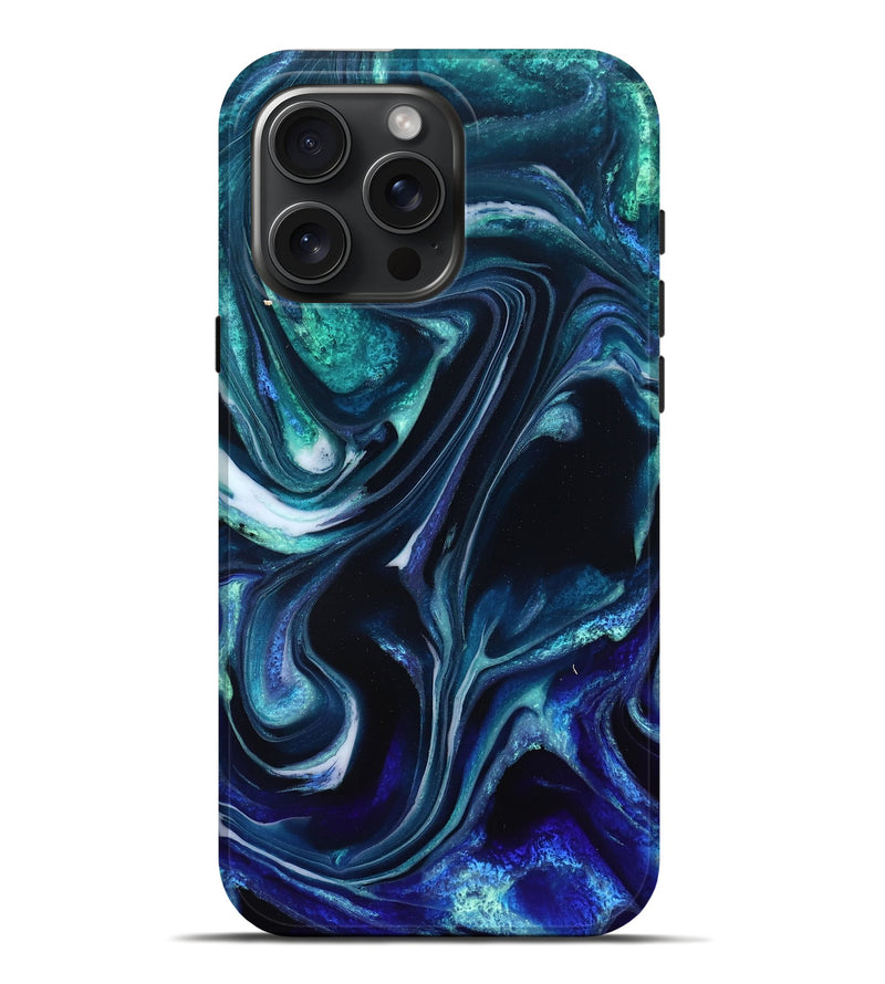 iPhone 16 Pro Max ResinArt Live Edge Phone Case - Miracle (Blue, 832052)