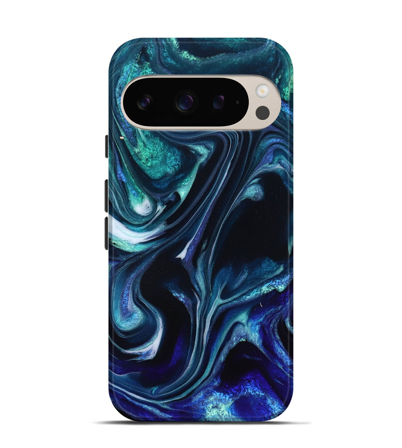 Pixel 9 ResinArt Live Edge Phone Case - Miracle (Blue, 832052)