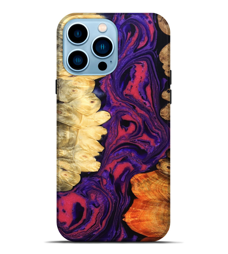 iPhone 14 Pro Max Wood Live Edge Phone Case - Reta (Purple, 832053)