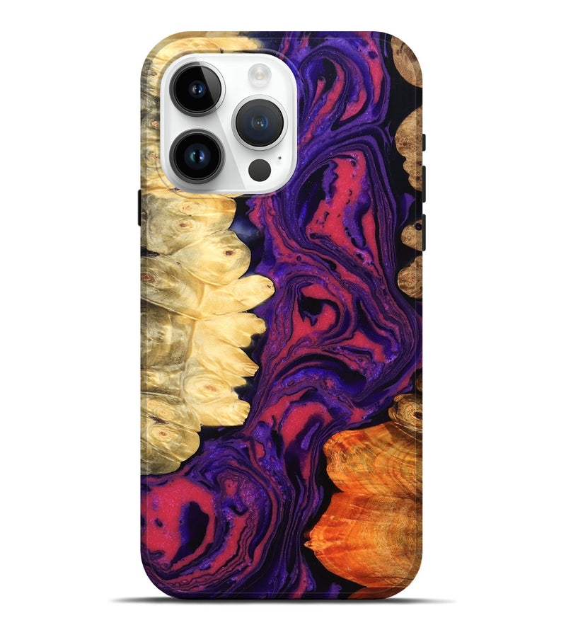 iPhone 15 Pro Max Wood Live Edge Phone Case - Reta (Purple, 832053)