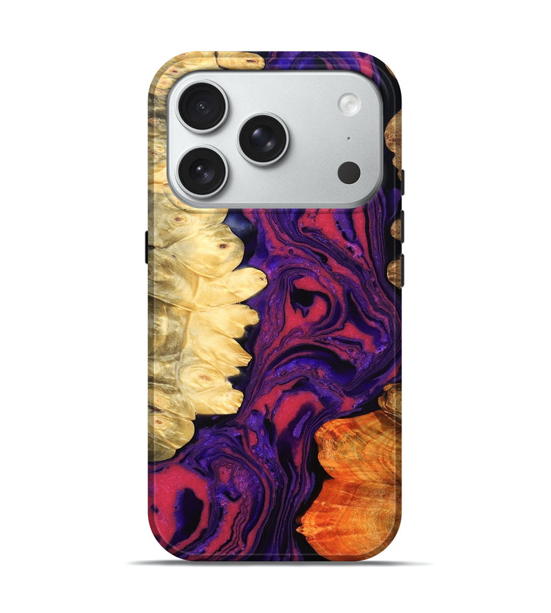 iPhone 18 Pro Wood Live Edge Phone Case - Reta (Purple, 832053)