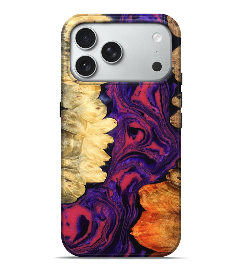 iPhone 18 Pro Max Wood Live Edge Phone Case - Reta (Purple, 832053)