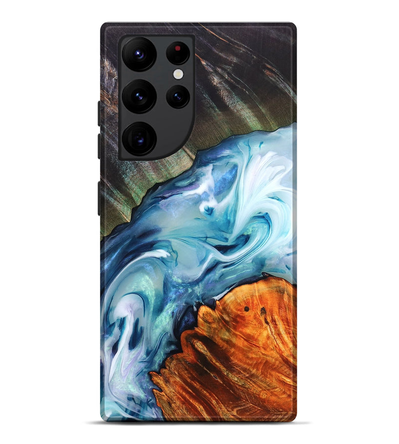 Galaxy S22 Ultra Wood Live Edge Phone Case - Althea (Blue, 832054)
