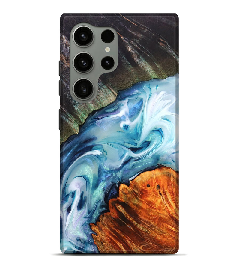 Galaxy S24 Ultra Wood Live Edge Phone Case - Althea (Blue, 832054)