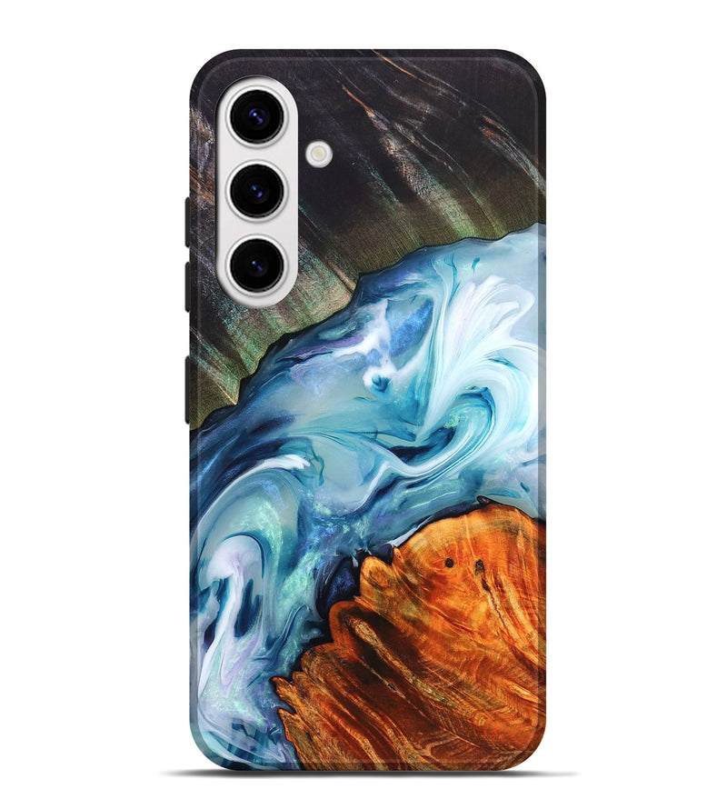 Galaxy S25 Plus Wood Live Edge Phone Case - Althea (Blue, 832054)