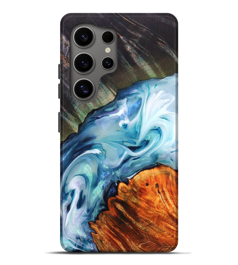 Galaxy S25 Ultra Wood Live Edge Phone Case - Althea (Blue, 832054)