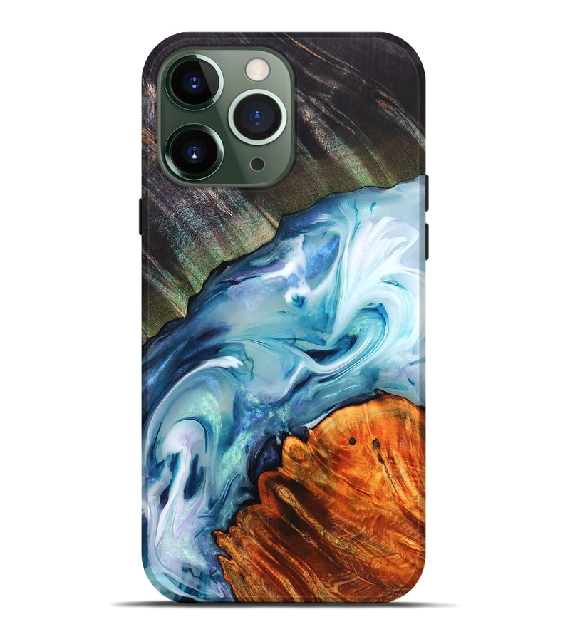 iPhone 13 Pro Max Wood Live Edge Phone Case - Althea (Blue, 832054)