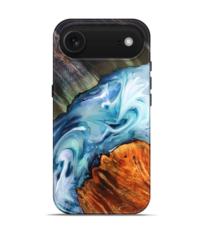 iPhone 17 Air Wood Live Edge Phone Case - Althea (Blue, 832054)