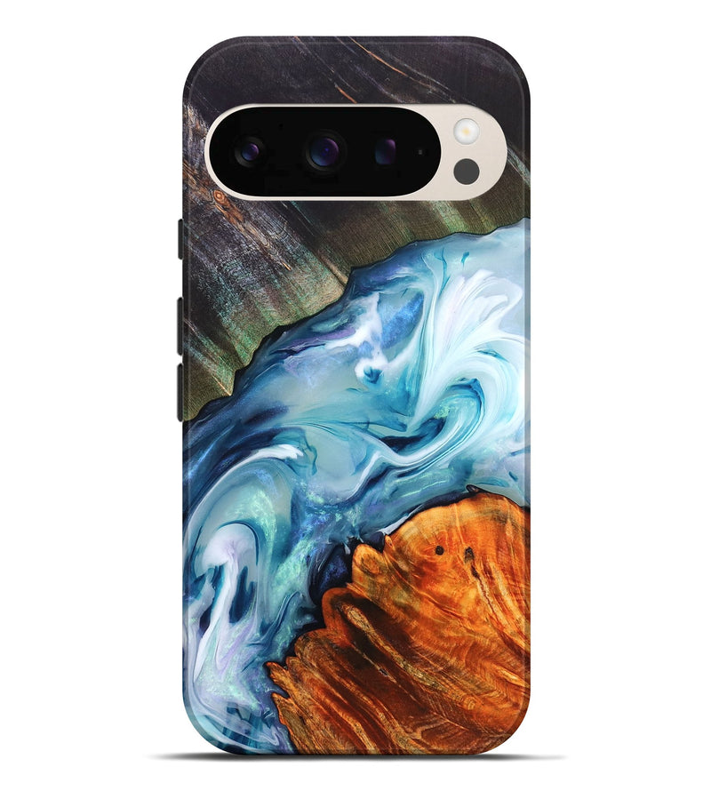 Pixel 10 Pro XL Wood Live Edge Phone Case - Althea (Blue, 832054)