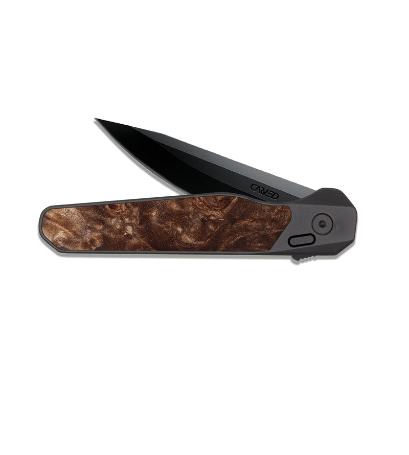 EDC Dark Slate Wood Pocket Knife - Bruce (Wood Burl, 832089)