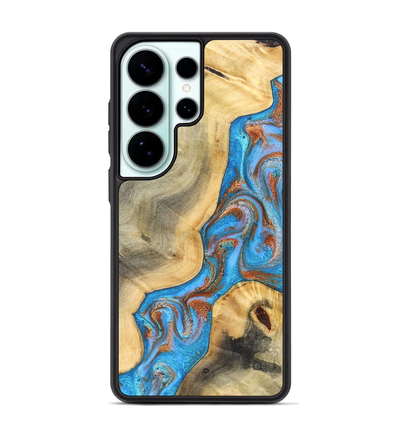 Galaxy S26 Ultra Wood Phone Case - Michell (Teal & Gold, 832095)