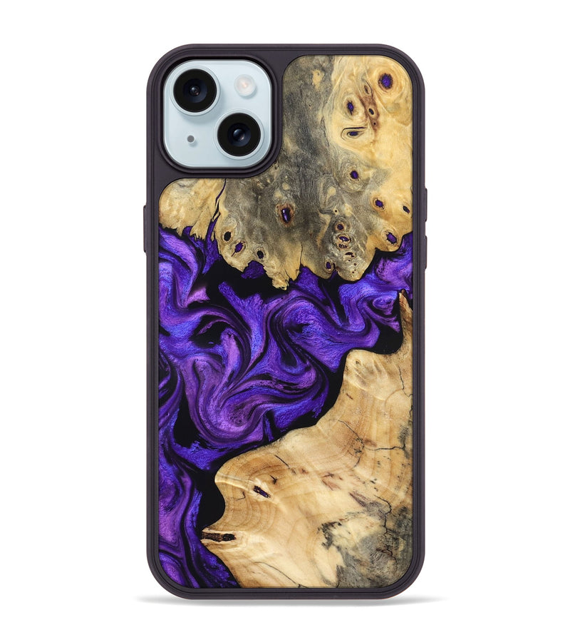 iPhone 15 Plus Wood Phone Case - Lessie (Purple, 832099)