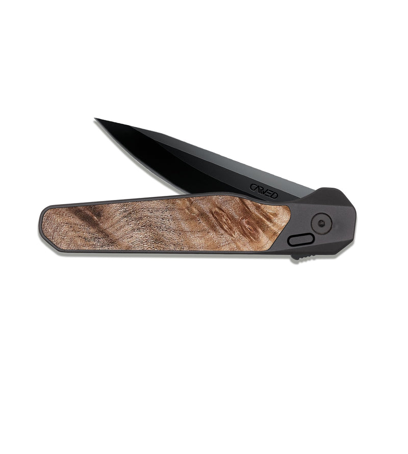 EDC Dark Slate Wood Pocket Knife - Shyann (Wood Burl, 832105)